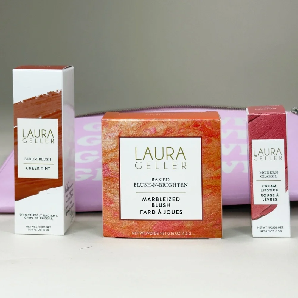 BRAND NEW BUNDLE Laura Geller Makeup Collection Plus Rebecca Minkoff Pink Clutch